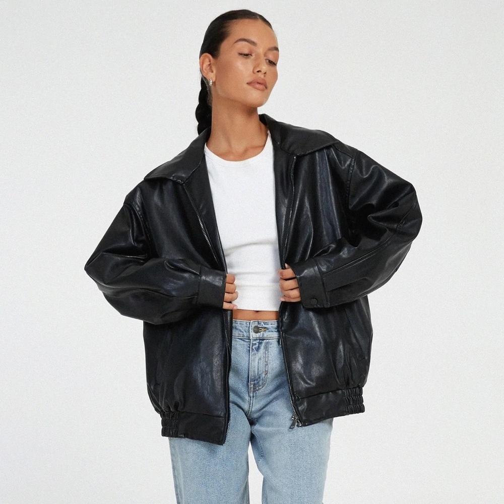 Motel Rocks Cavita Jacket in Pu Black - XS